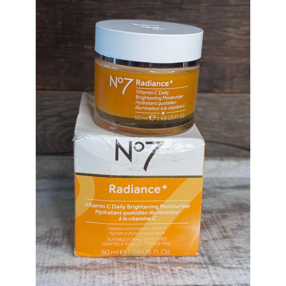 No7 Radiance+ Vitamin C Daily Brightening Moisturizer 50ml NIB Damaged Box $25